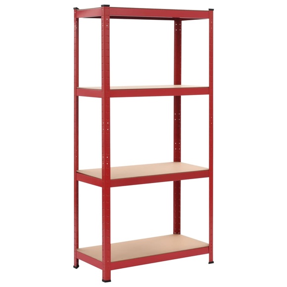 Lagerregal Rot 80 x 40 x 160 cm Stahl und MDF