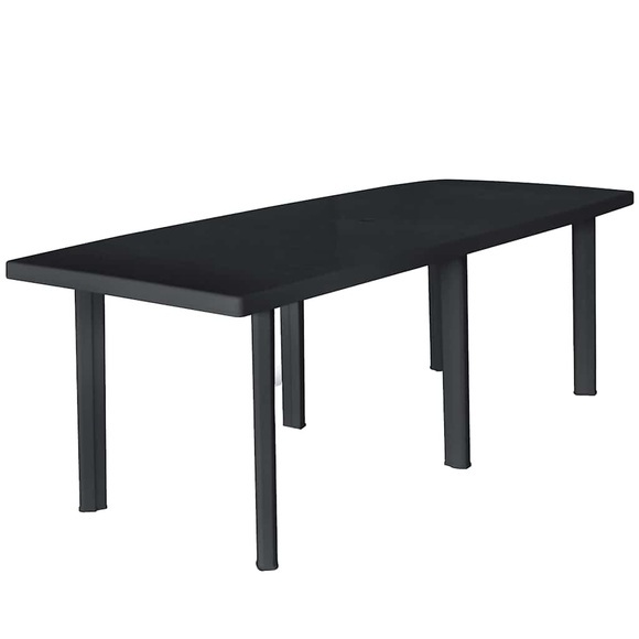 Gartentisch Anthrazit 210 x 96 x 72 cm Kunststoff