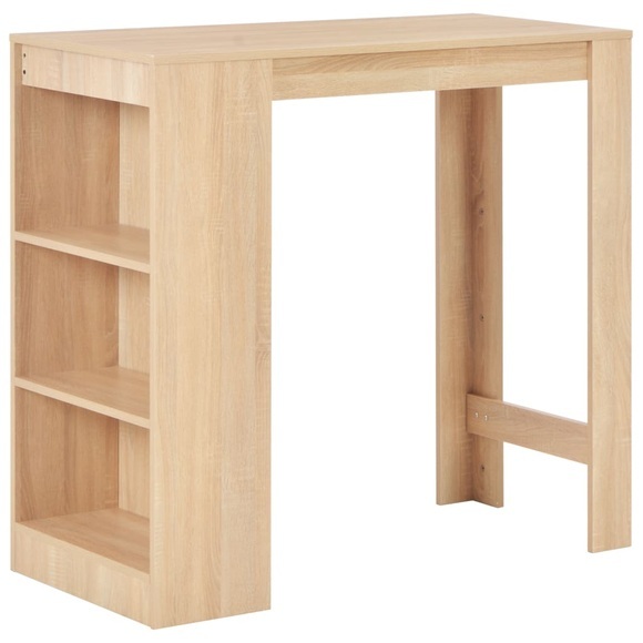 Bartisch mit Regal Eichenbraun 110 x 50 x 103 cm