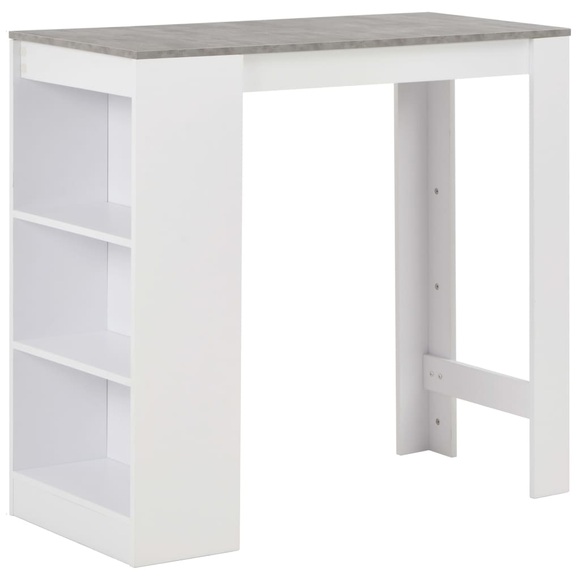 Bartisch mit Regal Weiss 110 x 50 x 103 cm
