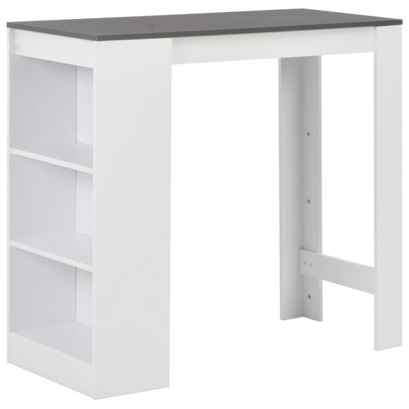Bartisch mit Regal Weiss 110 x 50 x 103 cm