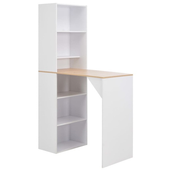 Bartisch mit Schrank Weiss 115 x 59 x 200 cm
