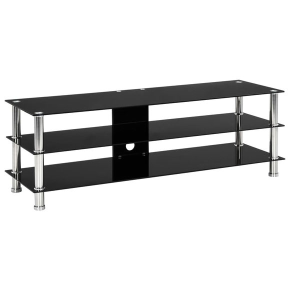 vidaXL TV-Tisch Schwarz 120 x 40 x 40 cm Gehärtetes Glas