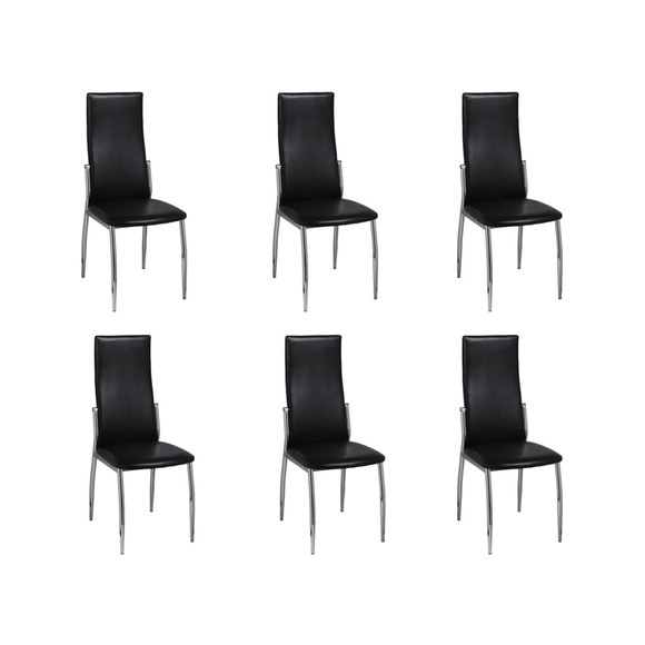vidaXL Esszimmerstühle 6 Stk. Schwarz Kunstleder