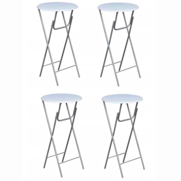 Stehtische 4 Stk. mit MDF Tischplatte Weiss