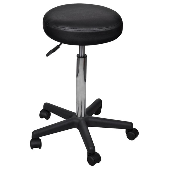 vidaXL Rollhocker höhenverstellbar Schwarz