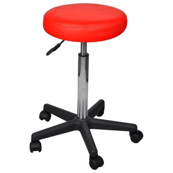 vidaXL Rollhocker höhenverstellbar Rot