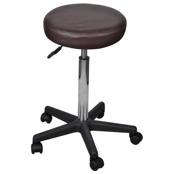vidaXL Rollhocker höhenverstellbar Braun