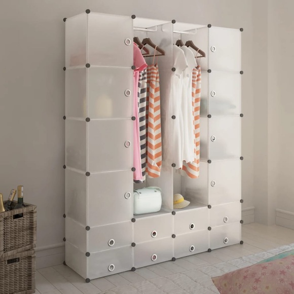 vidaXL Modularer Schrank mit 18 Fächern weiß 37 x 146 x 180,5 cm