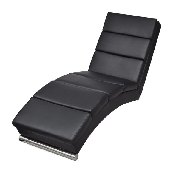 Relaxliege Kunstleder Schwarz