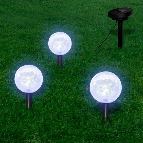 Solarleuchte Solarkugel 3er LED Lampe Kugelleuchte