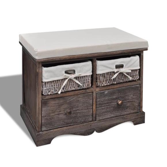Kommode Schrank Truhenbank Schubladenschrank braun