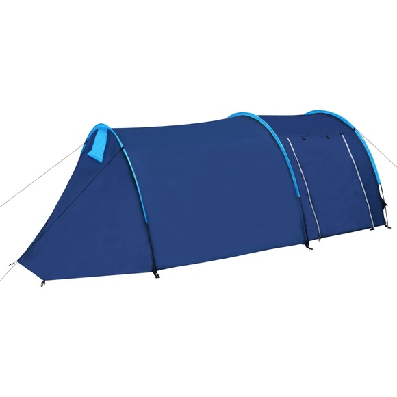 Familienzelt Kuppelzelt Campingzelt 4 Personen Blau/Hellblau