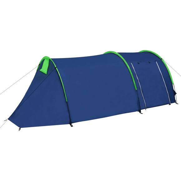 vidaXL Familienzelt Kuppelzelt Campingzelt 4 Personen Blau/Grün