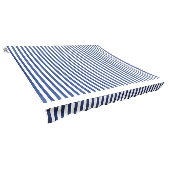 vidaXL Markisenbespannung Canvas Blau & Weiß 3 x 2,5 m (ohne Rahmen)