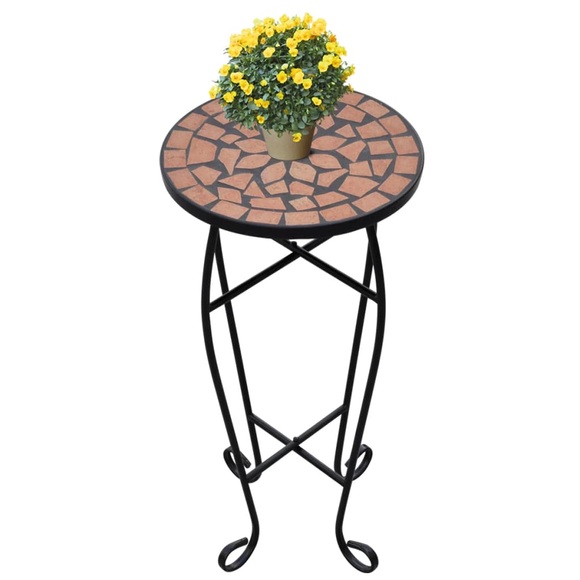 vidaXL Beistelltisch Tisch Bistrotisch Blumenständer Terrakotta