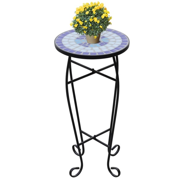 vidaXL MOSAIK Beistelltisch Tisch Bistrotisch Blumenständer Blau