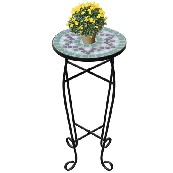 vidaXL MOSAIK Beistelltisch Tisch Bistrotisch Blumenständer Grün