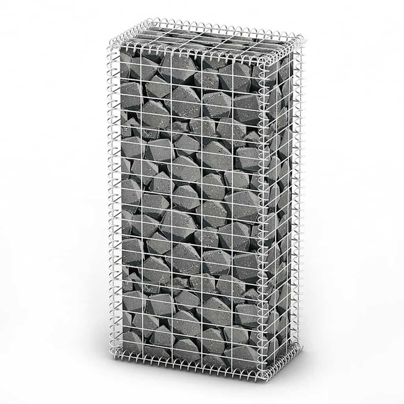 vidaXL Steinkorb Gabione mit Deckeln Verzinkter Draht 100×50×30 cm