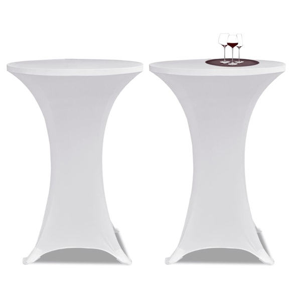 vidaXL 2 x Tischhusse für Stehtisch Stretchhusse Ø70 cm weiß