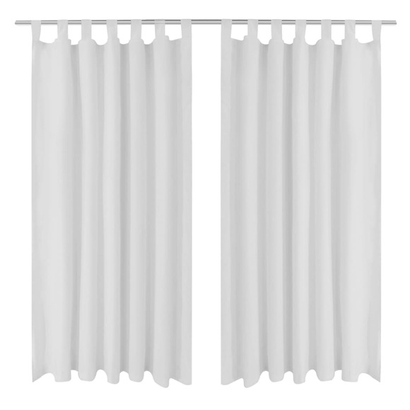vidaXL Vorhänge Gardienen aus Satin 2-teilig 140 x 225 cm Weiß