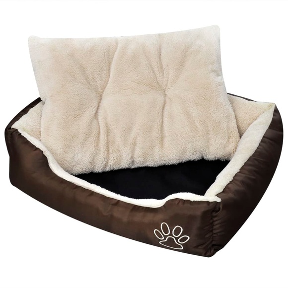 vidaXL Hundebett mit weicher Polsterung Größe M Braun