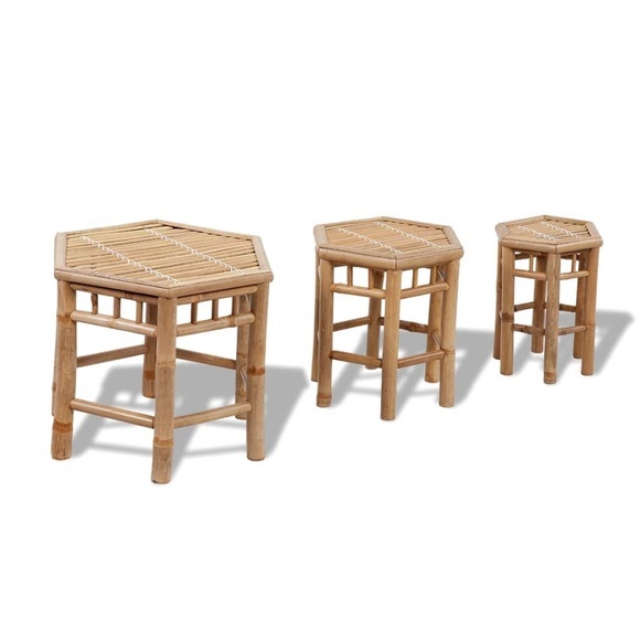 Bambus-Stuhl-Set 3-teilig