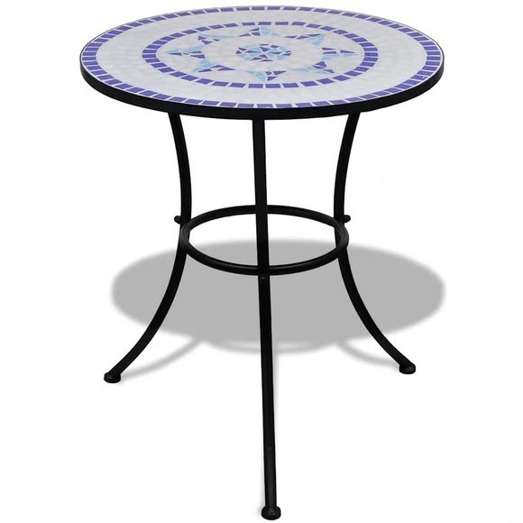 Mosaiktisch 60 cm Blau/Weiss