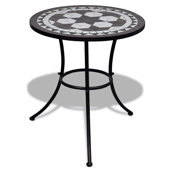 Mosaiktisch 60 cm Schwarz/Weiss