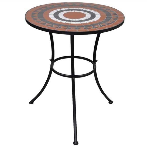 Mosaiktisch 60 cm Terrakotta/Weiss