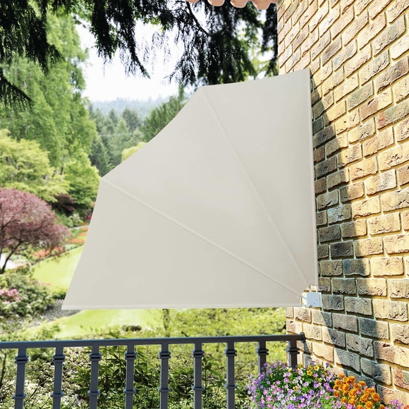 vidaXL Faltbarer Balkonfächer Creme 140×140 cm