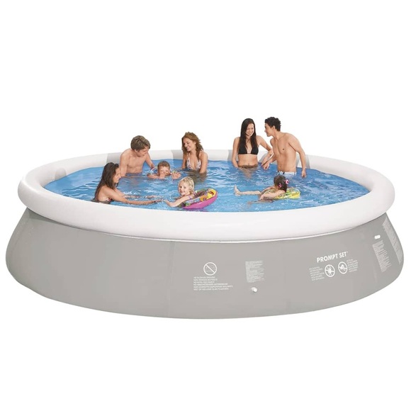 Jilong Runder Aufblasbarer Swimming Pool Grau 450 x 122 cm