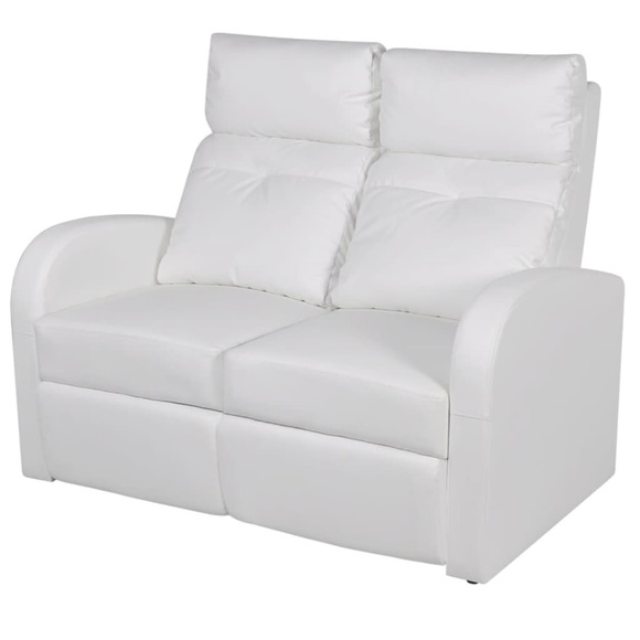 Relaxsessel 2-Sitzer Kunstleder Weiss