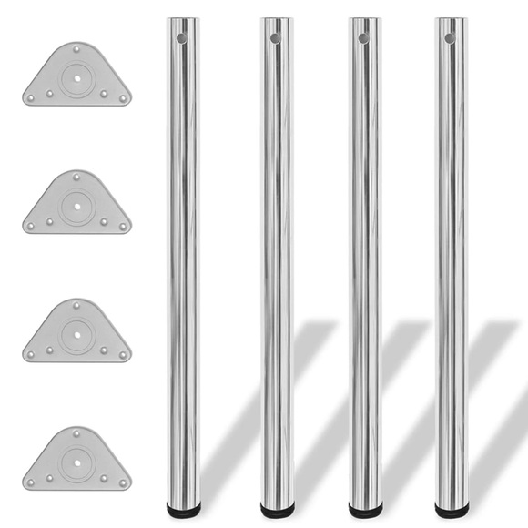 vidaXL 4x höhenverstellbares Tischbein Tischbeine Stützfuß Chrom 870 mm