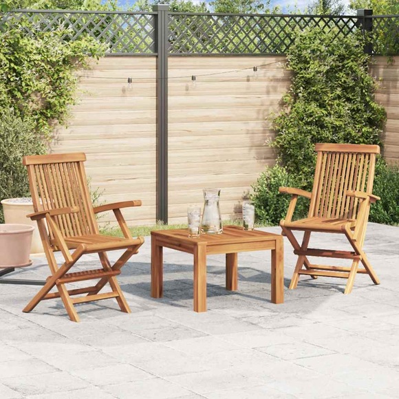 vidaXL Klappbare Gartenstühle 2 Stk. Massivholz Teak