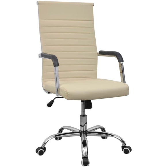vidaXL Bürostuhl Kunstleder 55 x 63 cm Creme
