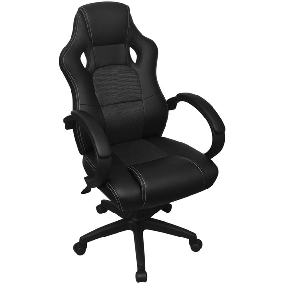 vidaXL Racing Bürostuhl Schwarz Kunstleder