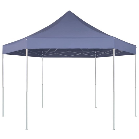 Sechseckiges Faltbares Pop-Up Festzelt Dunkelblau 3,6x3,1 m