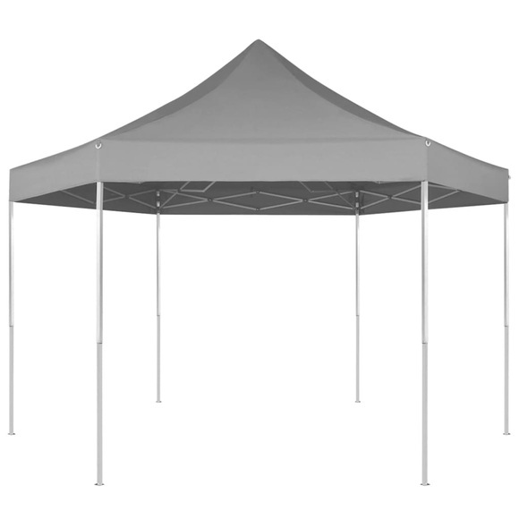 Sechseckiges Faltbares Pop-Up Festzelt Grey 3,6x3,1 m