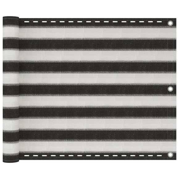 Balkonsichtschutz HDPE 75x400 cm anthrazit und weiss
