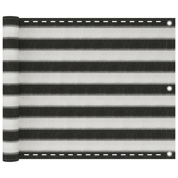 Balkonsichtschutz HDPE 75x600 cm anthrazit und weiss