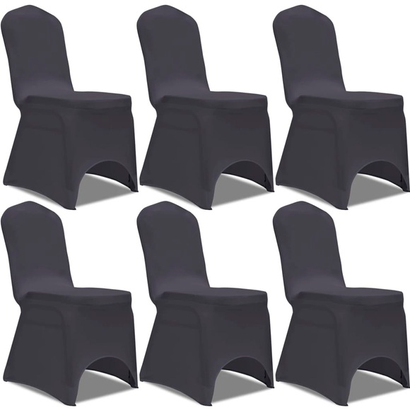 vidaXL Stretch Stuhlbezug 6 Stück Anthrazit