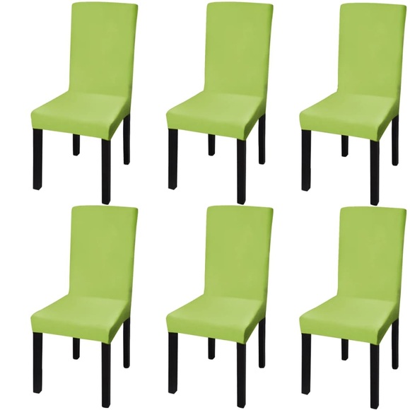 vidaXL Gerader Stretch Stuhlbezug 6 Stk Grün