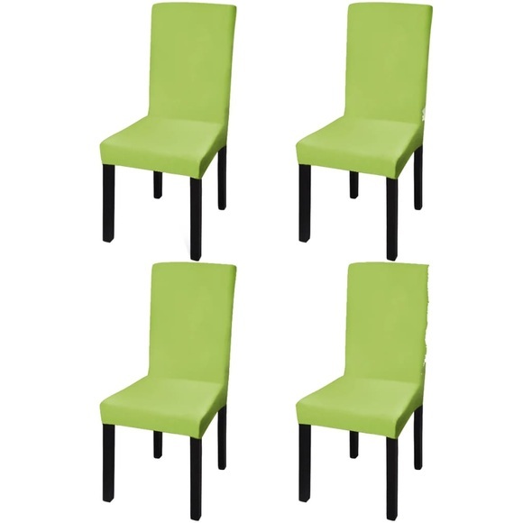 vidaXL Gerader Stretch Stuhlbezug 4 Stück Grün