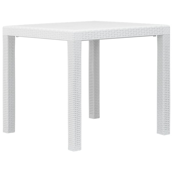 Gartentisch Weiss 79 x 79 x 72 cm Kunststoff Rattan-Optik