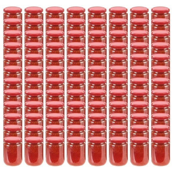 vidaXL Marmeladengläser mit Rotem Deckel 96 Stk. 230 ml