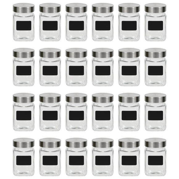 vidaXL Vorratsgläser mit Aufkleber 24 Stk. 300 ml