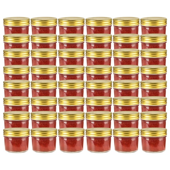 vidaXL Marmeladengläser mit goldenem Deckel 48 Stk. 110 ml