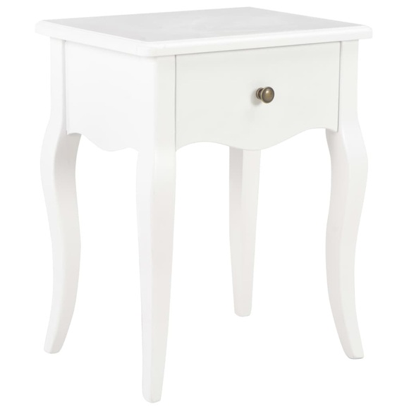 Nachttisch Weiss 40 x 30 x 50 cm Kiefernholz Massiv