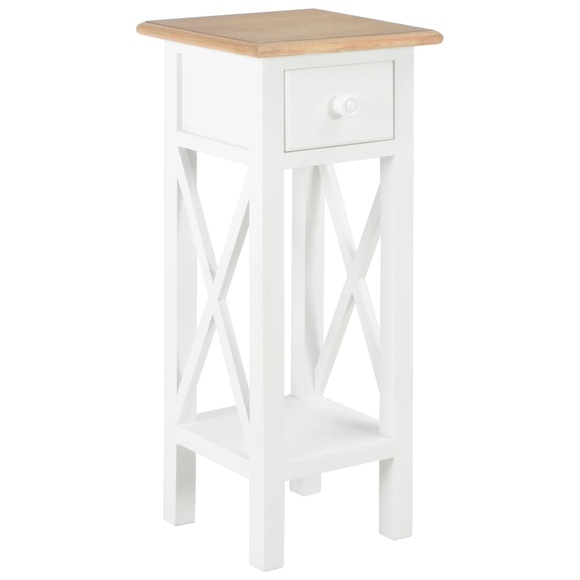 Beistelltisch Weiss 27 x 27 x 65,5 cm Holz